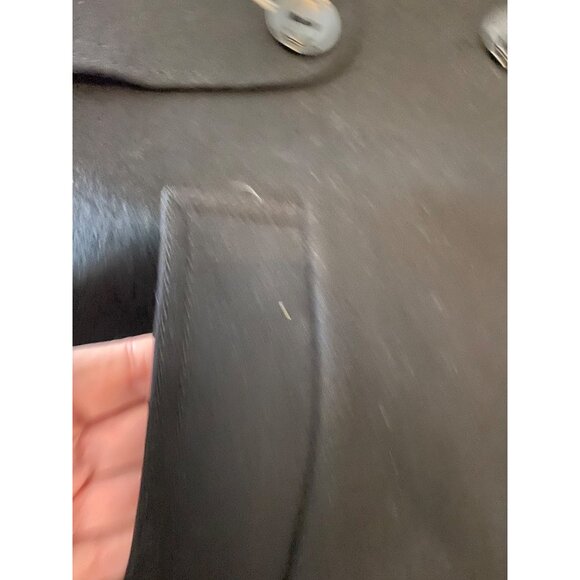 Calvin Klein Womens Black Wool-Blend Cropped Jacket With Knit Cuffs Size 14 - Picture 6 of 10